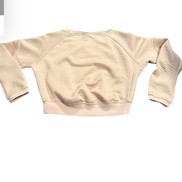 Adidas Soft  Vapor Pink Cropped Textured Sweatshirt Size Small - Picture 4 of 7